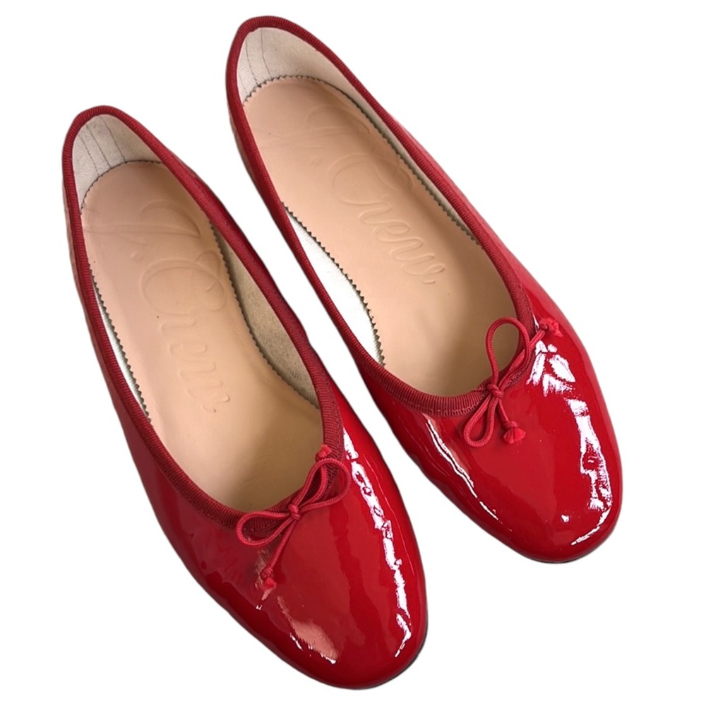 EUC J. Crew Leather Ballet Flats Red Size 6 - Picture 2 of 9